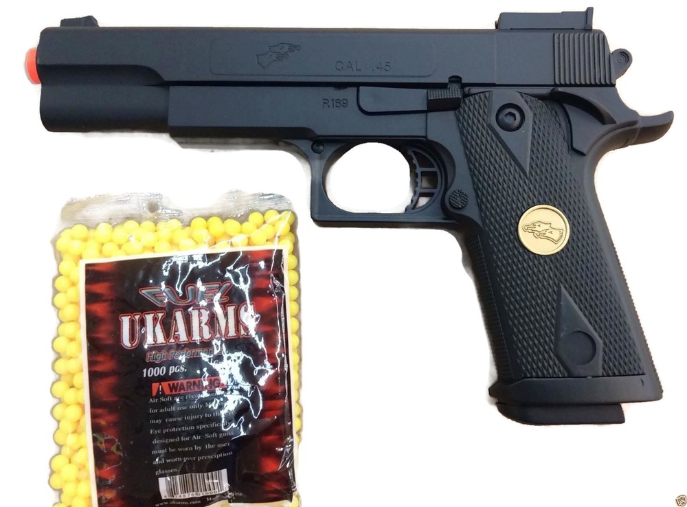 SUPER QUALITY SPRING AIRSOFT GUN PISTOL WITH FREE BB’S 1000 BULLETS