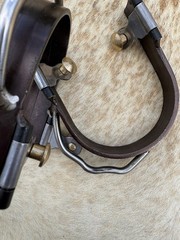 Pair Ladies Antiqued Brown Steel Western Humane Bumper Spurs FREE SHIPPING