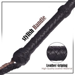 Black Kangaroo Leather Bullwhip 04 to 10 feet Long Handmade Leather Bullwhip