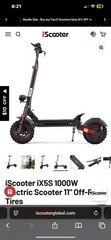iScooter 1000W Electric Scooter 65KM Range 11″ Off-Road Folding E-Scooter 28Mph