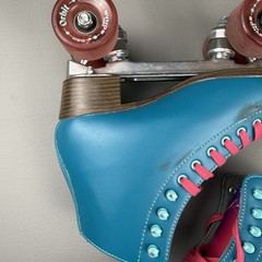 Riedell Womens Outdoor Roller Skates Quad Orbit Size 7 Lagoon Multi Blue Pink