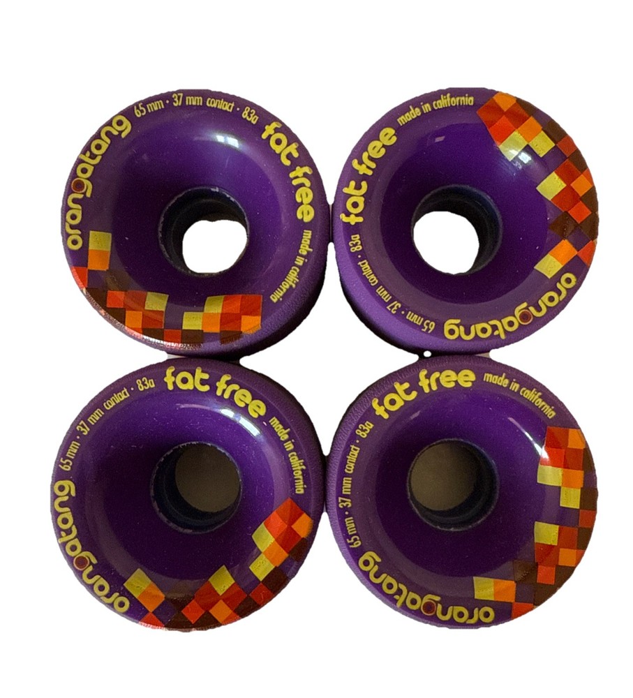 Orangatang Fat Free 65mm 83a 4-Pack Longboard Wheels Purple