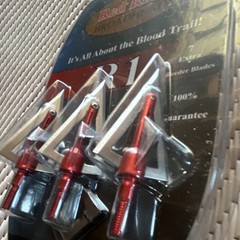 Red River R1 Broadhead 125 Grain Razor Sharp Blades Silver Red Arrowhead 6pk