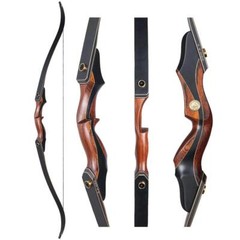 30-50lbs Archery 60″ Wooden Hunting Takedown Recurve Bow RH Adult Longbow Target