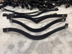 Set 20 x 1 Empty channel Leather English Padded Bridle Browbands Snap botton