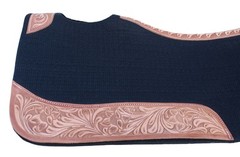 Horse SADDLE PAD Western Contoured Wool Felt Moisture Wicking Saddle Pad Black