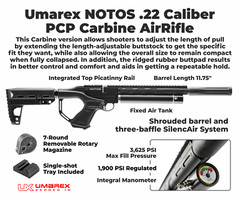 Umarex Notos Carbine .22 Caliber Side Lever PCP Air Rifle 2254847