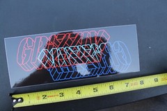 Grizzly Skateboard Grip Tape Red Blue 3D Z65C Original Skateboarding STICKER