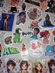 Lot Of Over 120 Cute Stickers Vinyl/Paper Mix *Free Ship* Dogs Icons Ect