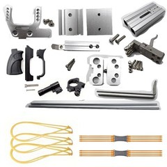 Silver Hunting Slingshot Kit with Laser Light, 6 Bands, for Big Game & Fishing