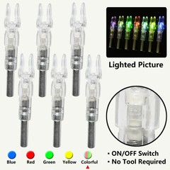 6/12Pcs Automatically LED Lighted Shooting Nocks Archery Arrow Nock Tail 6.2mm