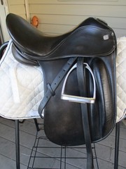16.5» MK Marcus KREHAN Black English dressage Saddle w Leathers & irons