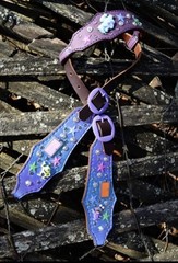 Lonesome Ranch Leather A 23-19 Leather Bling Purple Headstall