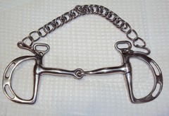 DOVER CIRCUIT Bridle & Bit – PADDED – 2-Tone Black & White – GREAT FREE Reins