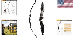Ambidextrous 57″ Takedown Recurve Bow – Ideal Starter Bow for Teens 30lbs