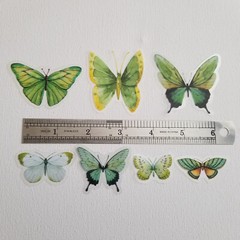 40pcs Clear Transparent Butterfly Sticker Pack For Scrapbooking , Glass Bottle