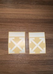 2x “Off White” sticker decal in Reflective White Grey