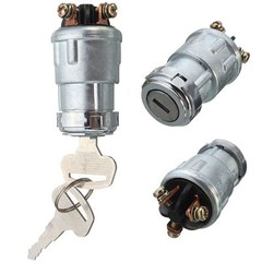 UNIVERSAL IGNITION SWITCH LOCK FLUSH MOUNT 24-VOLT 2-KEY 3 POSITION ON OFF START
