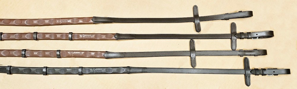 Reins: Thumb Grip Rubber Reins-Brown and Black 54″ and 60″