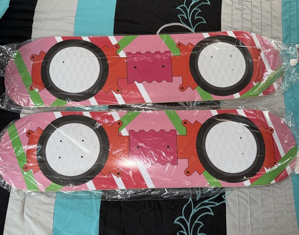 Kith For Back To The Future Skateboard 2 Of Them In Hand Ship Today Pink