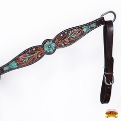 Western Headstall and Breast Collar Set HILASON Tooled Leather Horse Bridle Tack