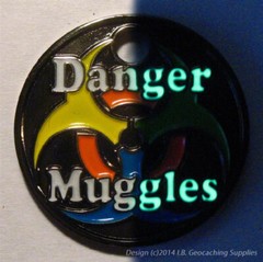 Danger Muggles PathTag Pair with Glow Enamel (2pcs lot)