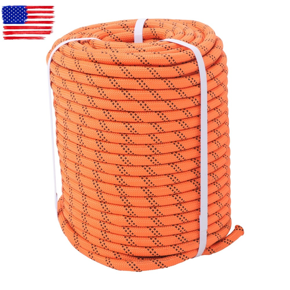 Orange Black 1/2 in ×220′ 48 Stranded Braided Rope Breaking Strength 5174 Pounds