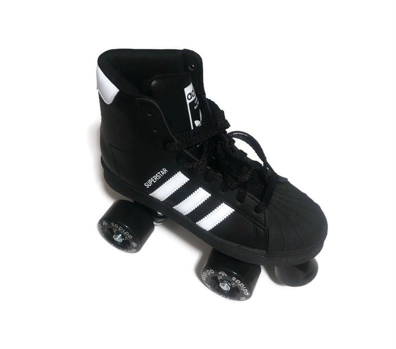 adidas Womens Sz 4.5 Superstar 82 Skate Leather Roller Skates Black White JI3535