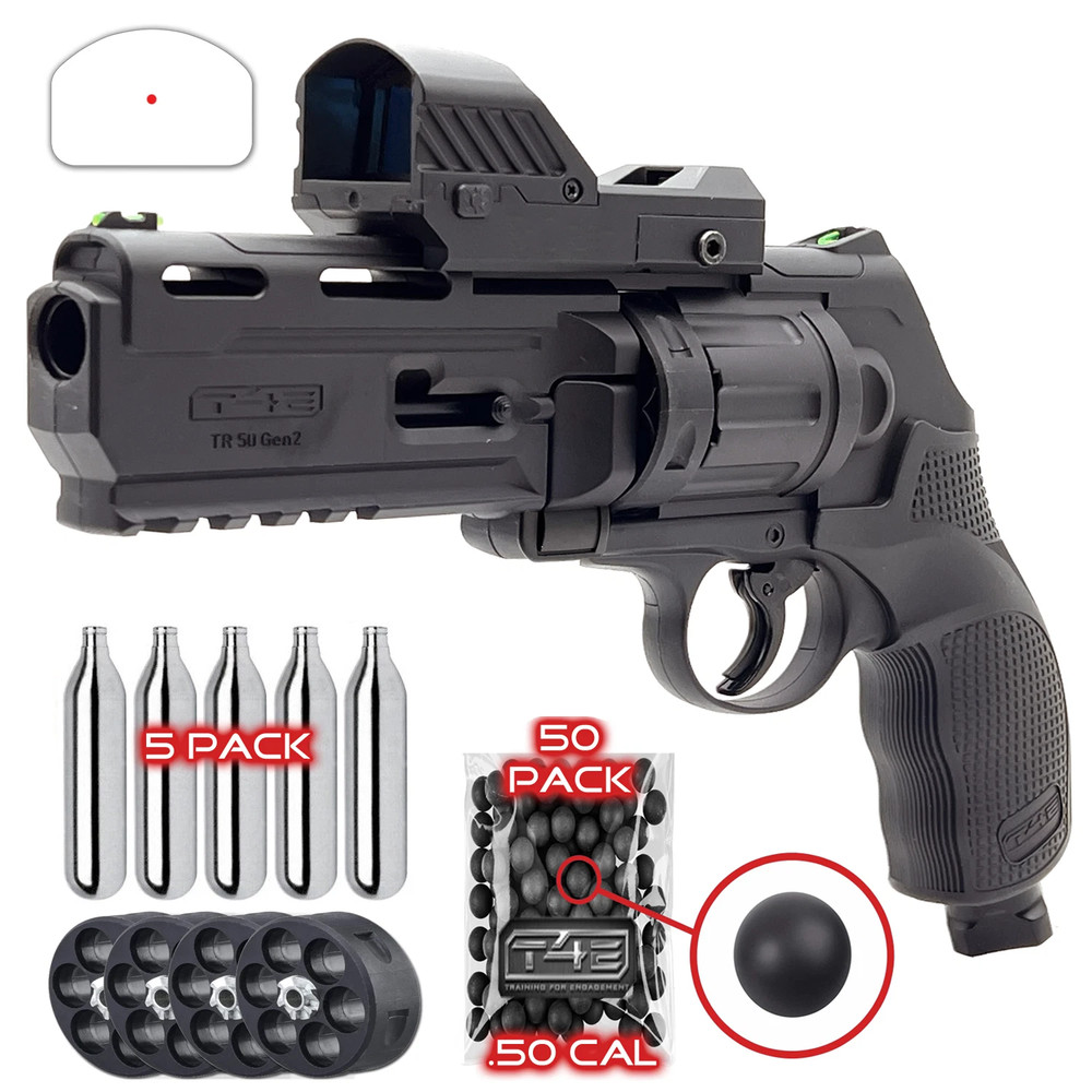 Umarex TR50 Paintball Marker w/ Red Dot Sight, Rubber Balls & CO2 (2292176) GEN2