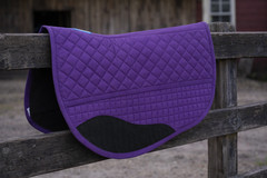Horse Western Quilted Fleece Lined Contoured Barrel Saddle Pad Black 39TS11