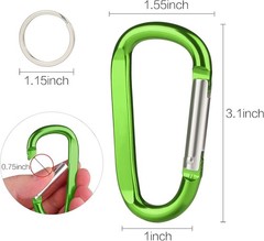 Versatile 3″ Aluminum D-Shape Carabiner Clips – 6-Pack for Outdoor and Daily Use
