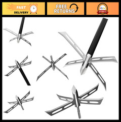 3PCS 200Gr Fixed Blade Broadheads for Turkey Hunting – Stainless Steel Arrow Tip