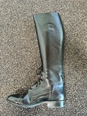 Tall Black Leather Field Boots