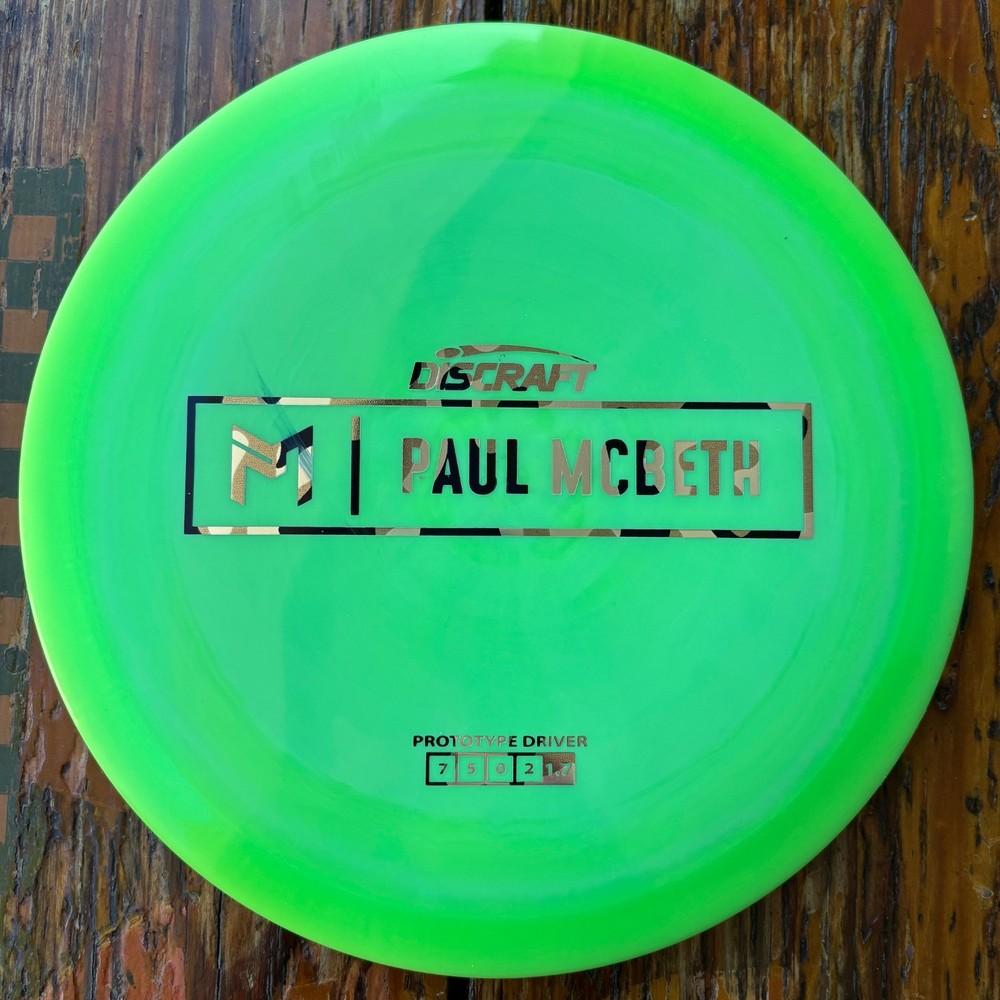Discraft ESP Athena Prototype Paul McBeth Swirly Green Proto Driver 175 Grams