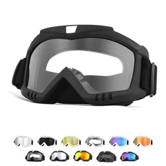 Yourkar Dirt Bike Goggles, Windproof ATV Off-Road Goggle, Black-transparent