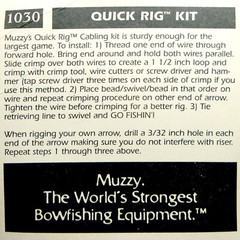 2Pc Set MUZZY QUICK RIG BOW FISHING CABLE CABLING KIT & SHERWIN ARROW FISH POINT