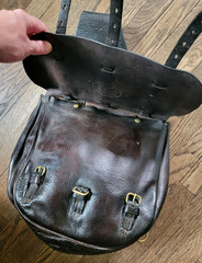 WWI UNITED STATES CALVALRY LEATHER SADDLE BAGS EXTRAORDINARY CONDITION BY LONG