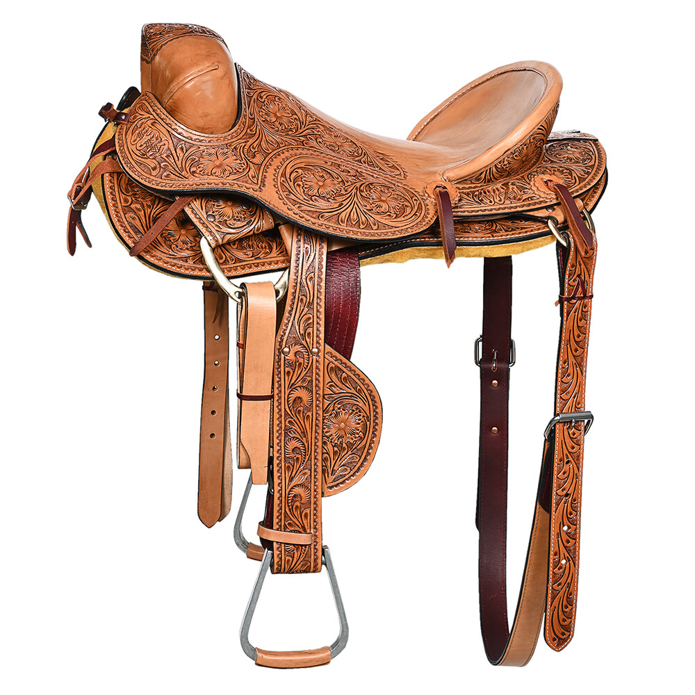79HS Hilason Classic Series Hand-Made Rodeo Bronc American Leather Saddle
