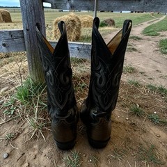Tony Lama Men’s Western Cowboy Boots Brown Black US 7.5 style 8710