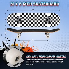 Pro Complete Skateboards for Beginners Girls Boys Kids Youths Teens Adults 31…