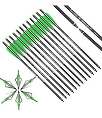 Elong 12PCS 28″ Arrows for Compound Bows,Carbon Hunting Arrows for Archery Spine