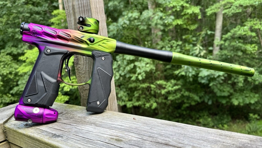HK Hive Mini GS Paintball Gun – Dust Acid Green/Purple Fade w/ Method Poppet