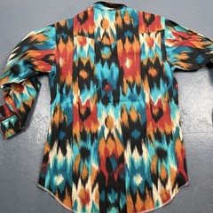Wrangler Brushpopper Western Shirt 16-32 Multicolor 100% Cotton Long Sleeve