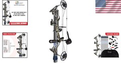 Dragon X8 RTH Compound Bow Package – Adjustable 18-31”, 0-70 lbs, Ready to Hunt