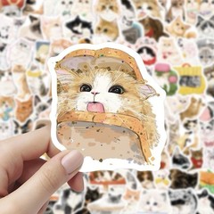 30Pcs Random Cute Cat Meme Kawaii Kitten Animal Cartoon Waterproof Stickers