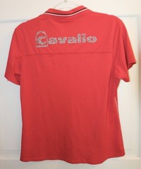 Cavallo Polo Shirt Sun Red Bling Size M EU 40 Horse Riding Equestrian Summer Top