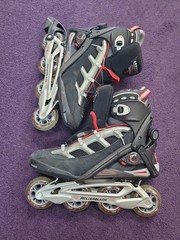 13114 Men’s Size 12 RollerBlade Aero9 Black And Silver. Pre Owned Barely Used