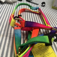 NEW – VALHOMA HORSE HALTER SIZE: 1100 – 1500 LBS. Rainbow Color. Brass Metal