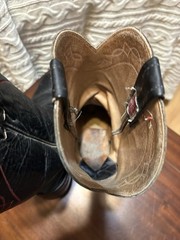 Vintage Nocona Black Leather Western Cowboy Boots Pull-On – Men’s US 9.5D