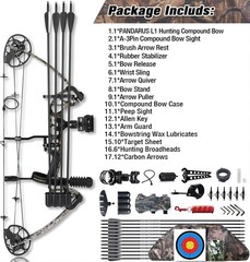 Adjustable 0-70 lbs Compound Bow for Beginners – Complete 2024 Archery Kit